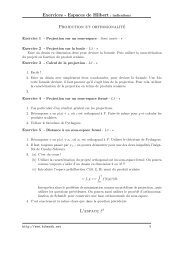 Exercices - Espaces de Hilbert : indications Projection et ... - Bibmath