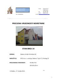 PROCJENA VRIJEDNOSTI NEKRETNINE STAN BROJ 14