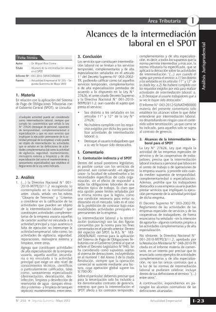 I Alcances de la intermediaciÃ³n laboral en el SPOT - Revista ...