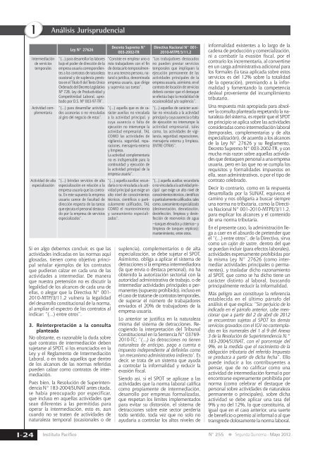 I Alcances de la intermediaciÃ³n laboral en el SPOT - Revista ...