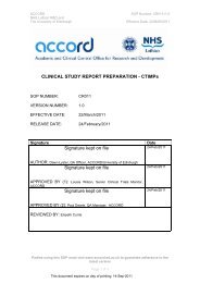 Clinical study report preparation - Accord - University of Edinburgh