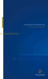 the hackett foundation 2007 annual report - The University of ...