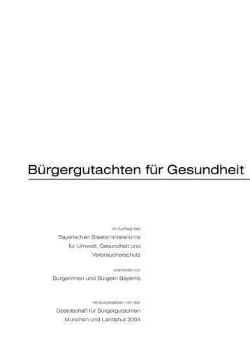 Bürgergutachten für Gesundheit 2004 - CoBeCe