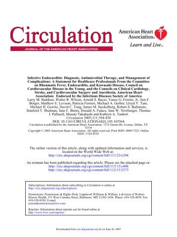 Infective Endocarditis Diagnosis, Antimicrobial Therapy, and ...