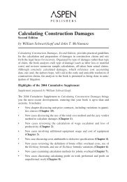 Calculating Construction Damages - Aspen Publishers