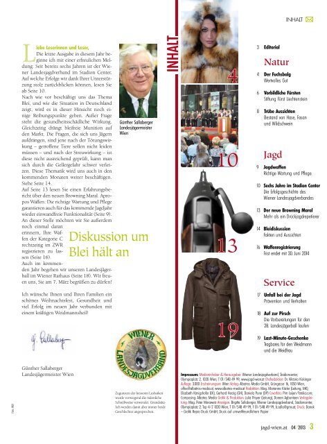 Ausgabe 4/2013 - bei Wiener Landesjagdverband