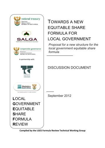 Local Government Equitable Share Formula Review - SALGA