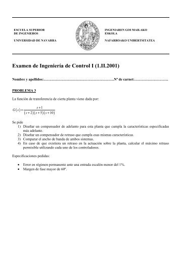 Examen de febrero - problema 3 - Tecnun