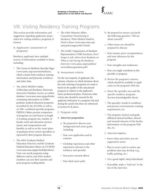 Roadmap to Residency: - AAMC