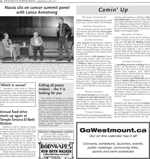 September 27 - Westmount Independent
