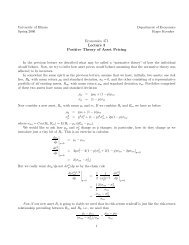 Economics 471 Lecture 3 Positive Theory of Asset Pricing