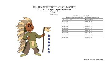 2012-2013 Campus Improvement Plan - Killeen Independent ...