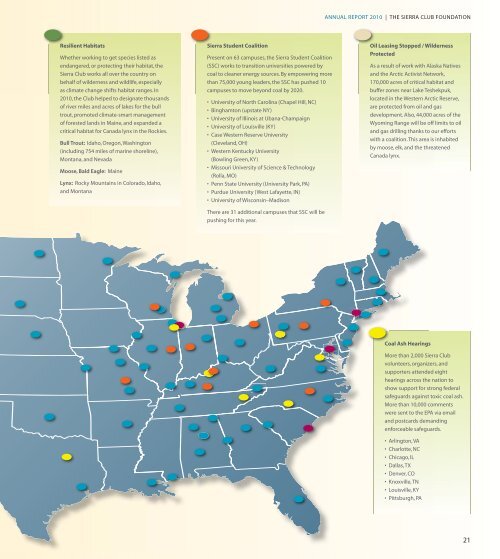 2010 Annual Report - The Sierra Club Foundation