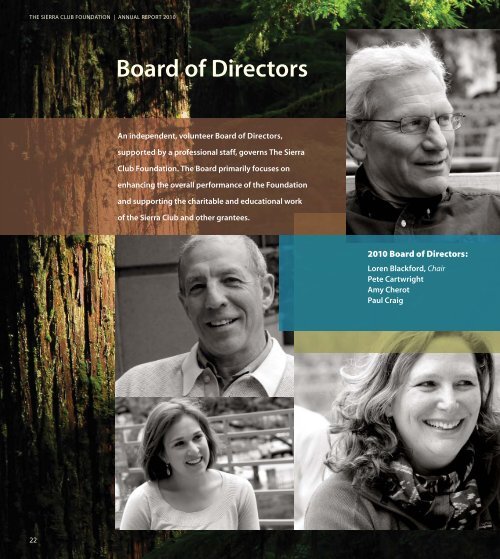 2010 Annual Report - The Sierra Club Foundation