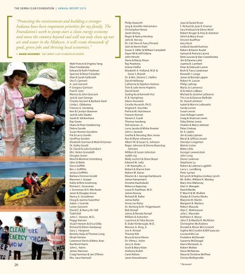 2010 Annual Report - The Sierra Club Foundation