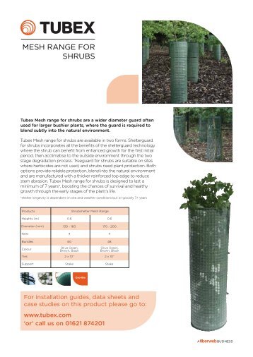 Shelterguard / Treeguard for Shrubs Overview - Tubex Tree Shelters
