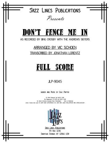 Don't Fence Me In - JLP-9045 - Score.mus - Ejazzlines.com