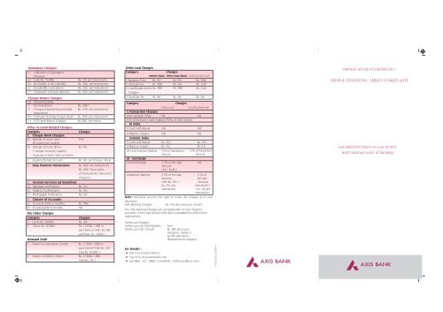 Schedule Of Charges April 10 Cdr Axis Bank Logo