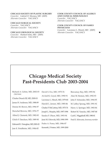Summer 2003 - Chicago Medical Society