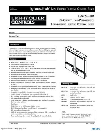 LSW-24-PRO - Philips Lighting Controls