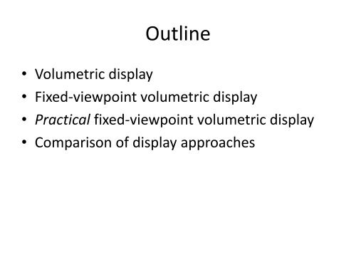 Fixed-viewpoint volumetric display - Sidchapters.org