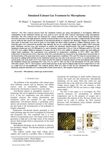 Simulated Exhaust Gas Treatment by Microplasma