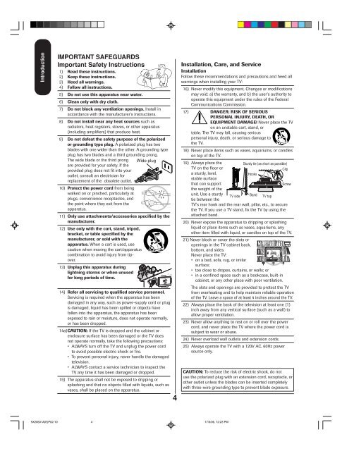 Owner's Manual - Specs and reviews at HDTV Review