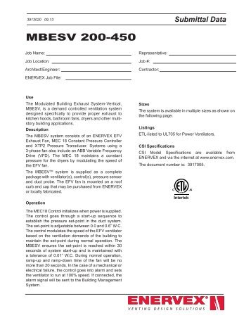 MBESV 200-450 - Enervex