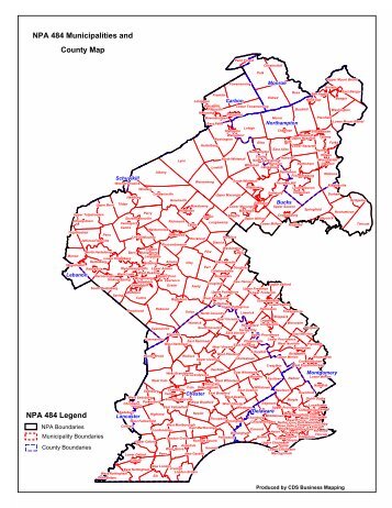 610/484/835 Area Code Map