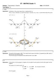 XT â MATHS Grade 11 â Trigonometry â Graphs Memo