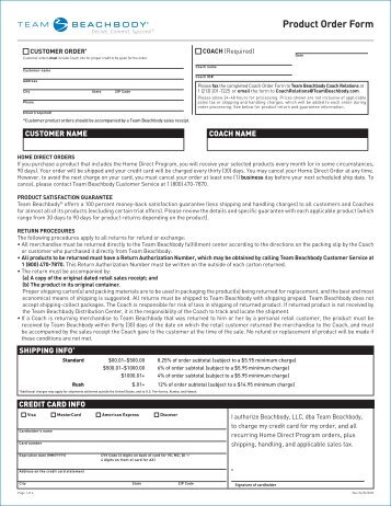product order form