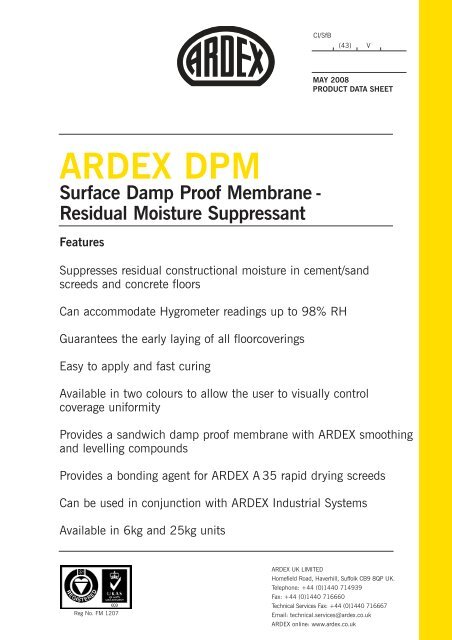 NEW ARDEX DPM:New ARDEX C2 - ARDEX UK Ltd.