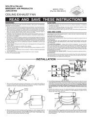 READ AND SAVE THESE INSTRUCTIONS - Soler & Palau