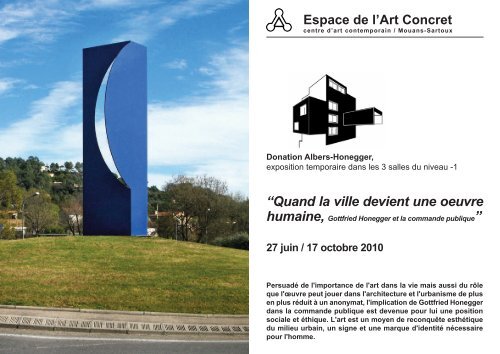 Honegger et la commande publique - L'espace de l'art concret