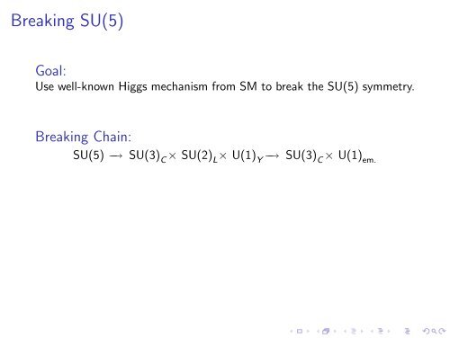 SU(5) - Institute of Particle and Nuclear Physics