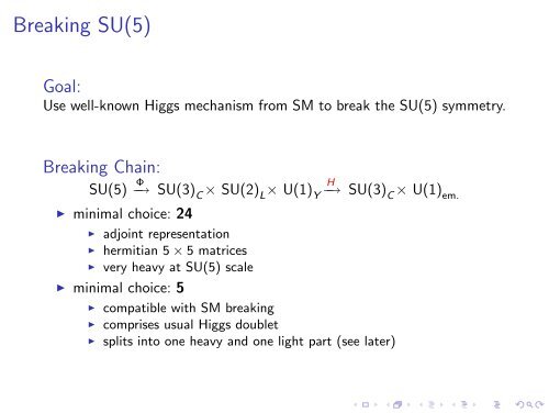 SU(5) - Institute of Particle and Nuclear Physics