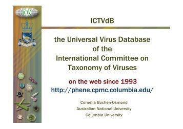 ICTVdB the Universal Virus Database of the International Committee ...