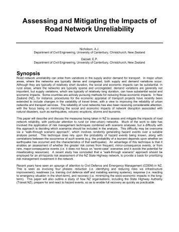 23 Assessing and Mitigating the Impacts of Road Network Unreliability