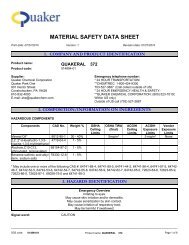 MATERIAL SAFETY DATA SHEET - Quaker Chemical Corporation