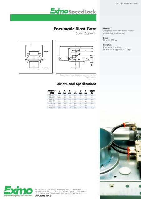 Standard Blast Gate - Industrial and Bearing Supplies