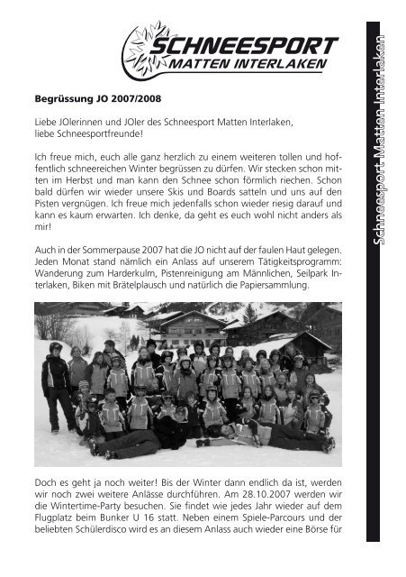 clubnews 2007/2008 - Skiclub Matten - Schneesport Matten-Interlaken