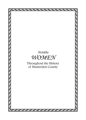 Women - Hunterdon County, New Jersey