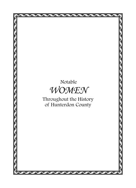 Women - Hunterdon County, New Jersey