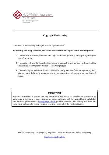 Copyright Undertaking - PolyU Institutional Repository - The Hong ...