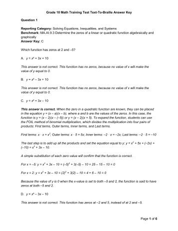 Math Mammoth EndofYear Test, Grade 6, Answer Key