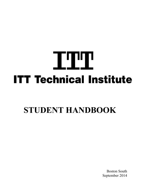 STUDENT HANDBOOK - ITT Technical Institute