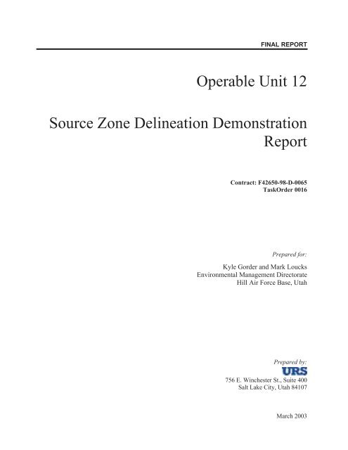Source Zone Delineation Demonstration Report - Triad Resource ...