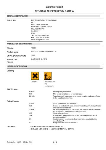 Crystal Sheen Resin.pdf - Environmental Technology Inc