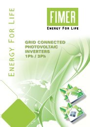 GRID CONNECTED PHOTOVOLTAIC INVERTERS 1Ph ... - FIMER