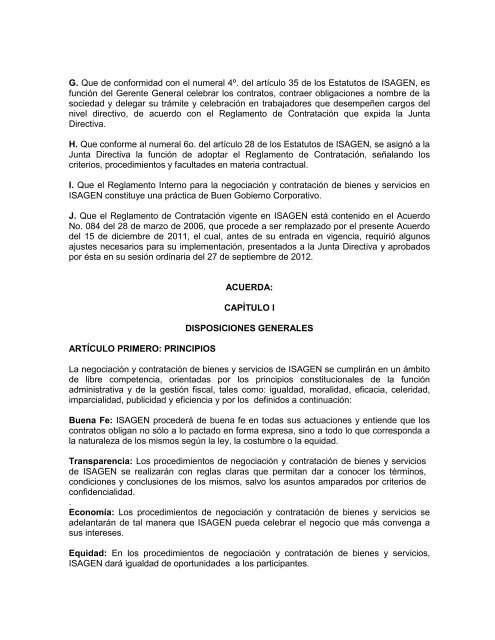 Acuerdo de contrataciÃ³n 125 - Isagen